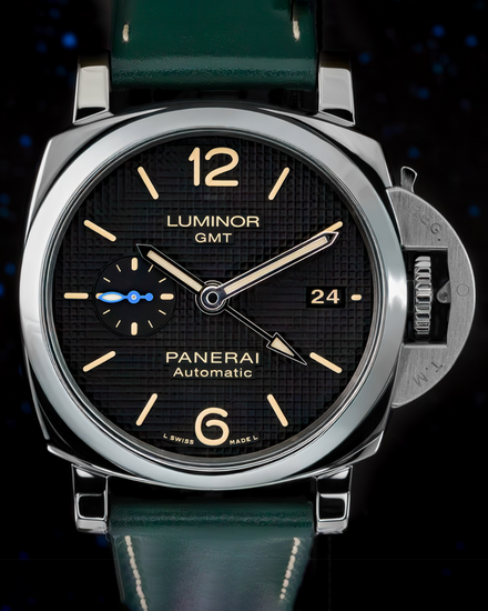 2020 Panerai Luminor 1950 3 Days GMT 42MM Black Dial Leather Strap (PAM01535)