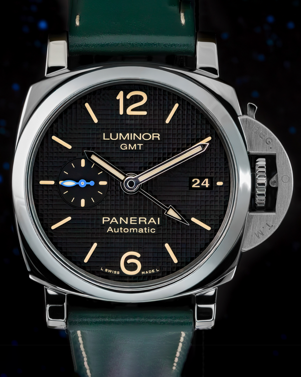 2020 Panerai Luminor 1950 3 Days GMT 42MM Black Dial Leather Strap (PAM01535)