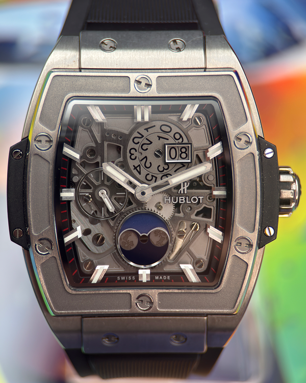 No Reserve - 2018 Hublot Spirit of Big Bang Moonphase 42MM Skeleton Dial Rubber Strap (647.NX.1137.RX)