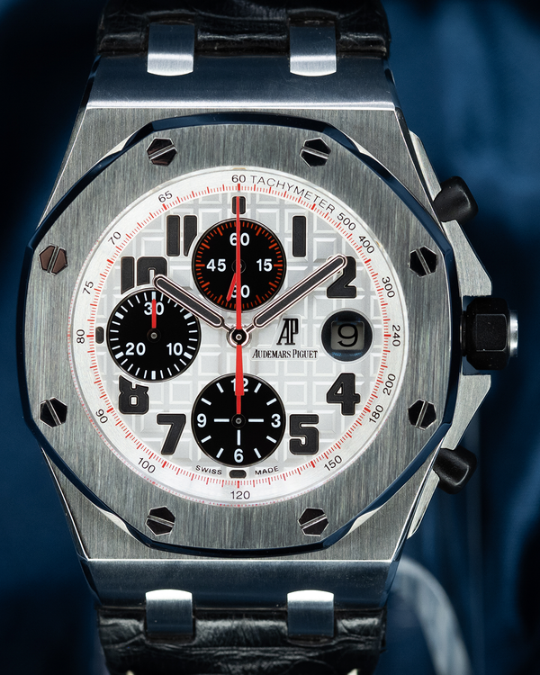 2012 Audemars Piguet Royal Oak Offshore Chronograph 42MM Silver Dial Leather Strap (26170ST)