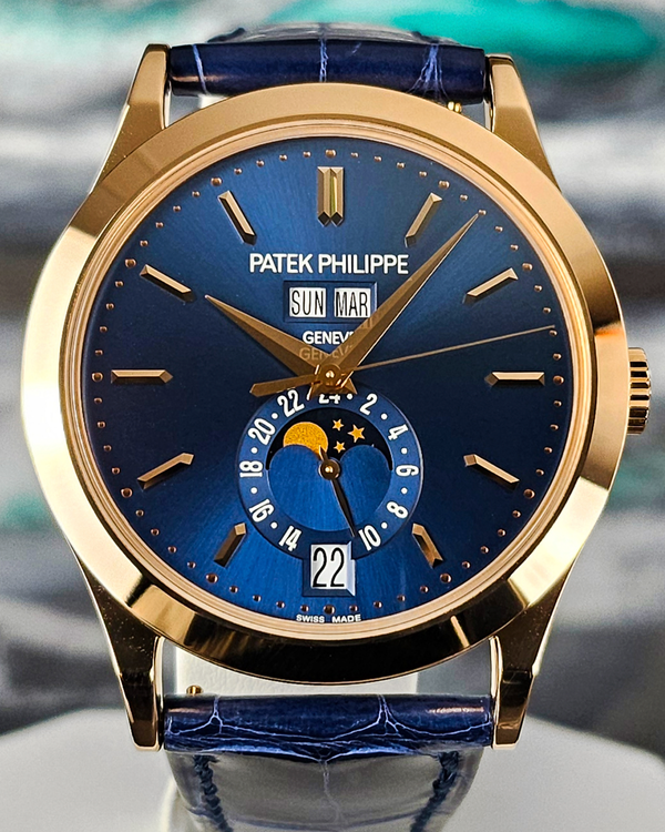 2019 Patek Philippe Complications 38.5MM Blue Dial Leather Strap (5396R-014)