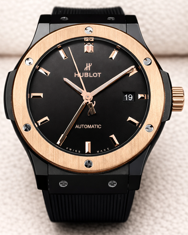 2024 Hublot Classic Fusion Ceramic King Gold 45MM Black Dial Rubber Strap (511.CO.1181.RX)