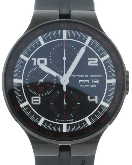 2026 Porsche Design Flat Six 44MM Black Dial Rubber Strap (P.636043441254)