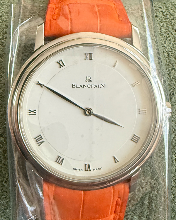 1990 Blancpain Villeret 34MM White Dial Leather Strap (0021-1127-55)