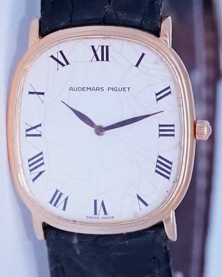 Audemars Piguet Vintage 29MM Silver "Spider" Dial Aftermarket Leather Strap (14565BA)