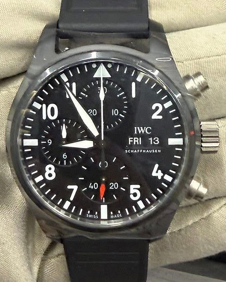 2026 IWC Schaffhausen Pilot Chronograph Top Gun 41MM Black Dial Rubber Strap (IW389401)