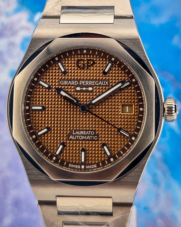 2026 Girard Perregaux Laureato 38MM Copper Dial Steel Bracelet (81005-11-3154-1CM)