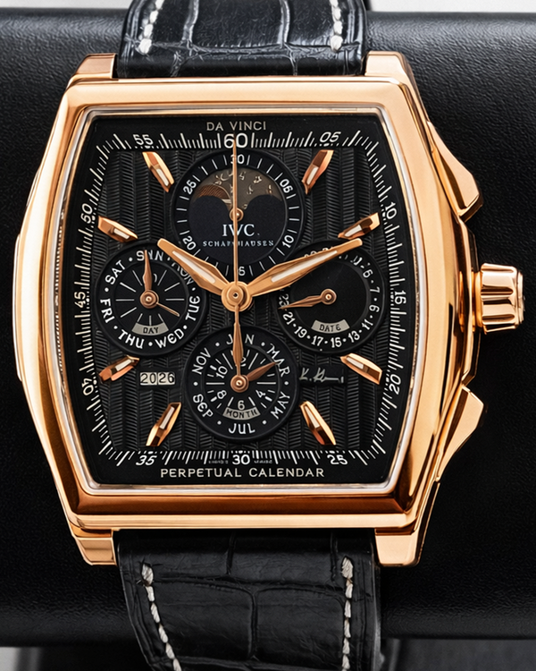 2014 IWC Schaffhausen Da Vinci Perpetual Calendar "Kurt Klaus" L.E. 43MM Black Dial Leather Strap (IW376206)