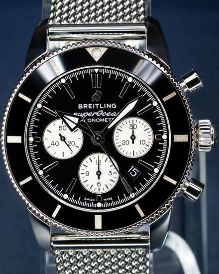 2021 Breitling Superocean Heritage B01 Chronograph 44MM Black Dial Steel Bracelet (AB0162)