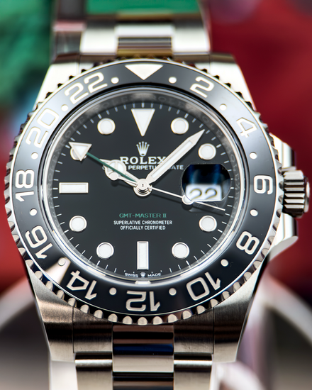 2026 Rolex GMT-Master II "Bruce Wayne" 40MM Black Dial Oyster Bracelet (126710GRNR)