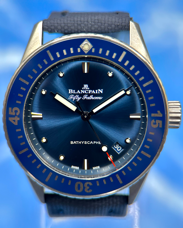 2020 Blancpain Fifty Fathoms Bathyscape 38MM Blue Dial Textile Strap (5100-1140-O52A)