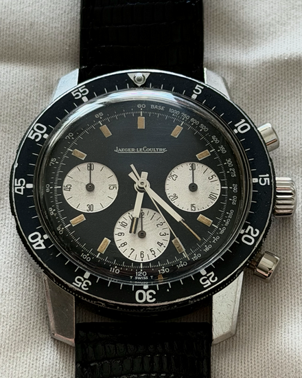 Jaeger-LeCoultre Vintage Chronograph Diver "Shark" "Vogue" 40MM Black Dial Leather Strap (2643)
