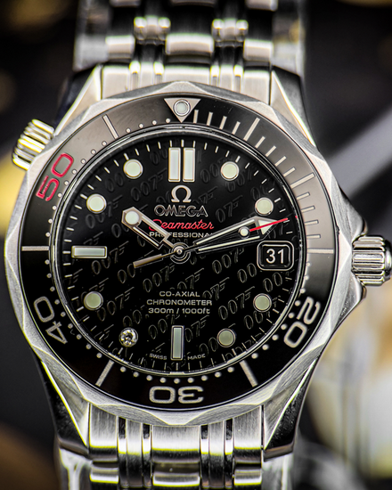 2012 Omega Seamaster Diver 300M "James Bond 50th Anniversary" L.E. 36.25MM Black Dial Steel Bracelet (212.30.36.20.51.001)
