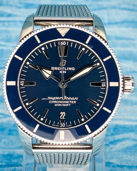 No Reserve - 2022 Breitling Superocean Heritage II 44MM Blue Dial Steel Bracelet (AB2030)