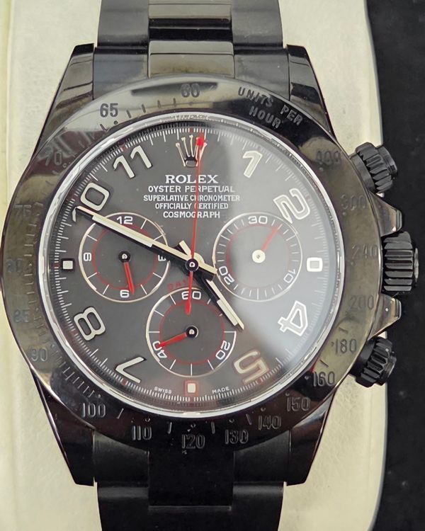 2016 Rolex Cosmograph Daytona Aftermarket PVD 40MM Black Dial Oyster Bracelet (116520)