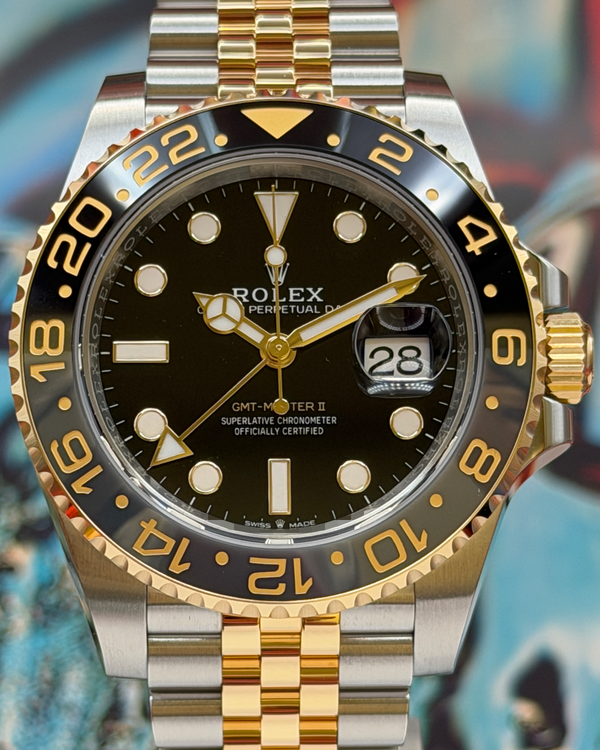 2025 Rolex GMT-Master II "Bumblebee" 40MM Black Dial Two-Tone Jubilee Bracelet (126713GRNR)