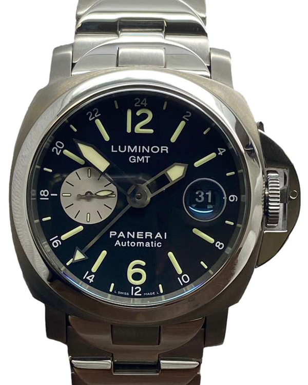 2003 Panerai Luminor GMT 44MM Black Dial Titanium Bracelet (PAM00161)