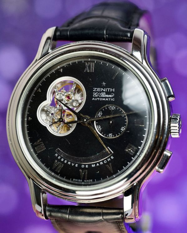 No Reserve - Zenith El Primero Chronomaster Open 45MM Black Dial Leather Strap (03.1260.4021)