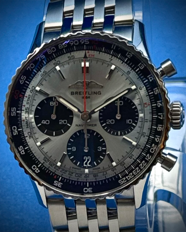 2023 Breitling Navitimer B01 Chronograph 41MM Ice Blue Dial Steel Bracelet (AB0139241C2A1)