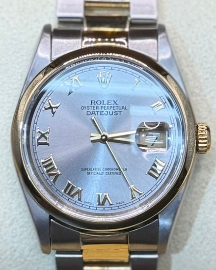 2000 Rolex Datejust 36MM Silver Dial Two-Tone Oyster Bracelet (16203)
