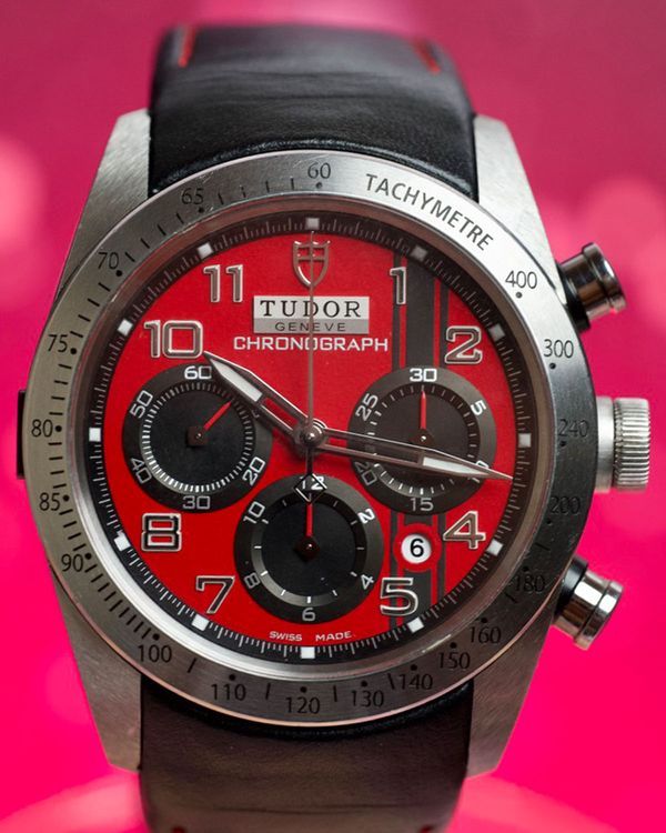 2012 Tudor Fastrider Chronograph "Ducati Edition" 42MM Red Dial Leather Strap (42000D)