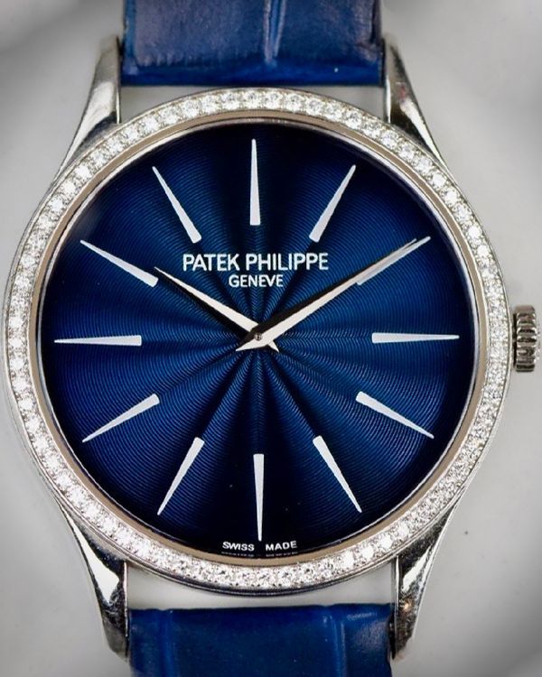 2015 Patek Philippe Calatrava 33MM Blue Dial Leather Strap (4897G-001)
