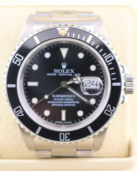 1989 Rolex Submariner Date 40MM Black Dial Oyster Bracelet (16610)