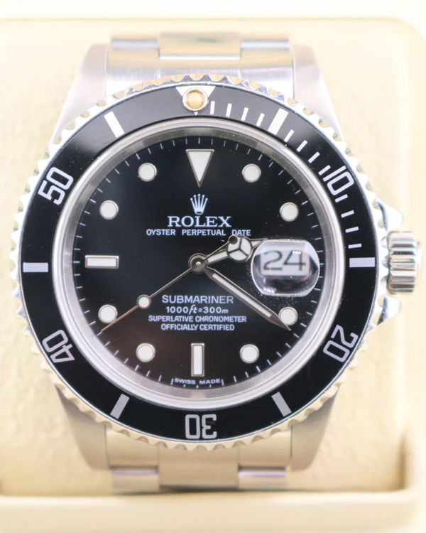 1989 Rolex Submariner Date 40MM Black Dial Oyster Bracelet (16610)