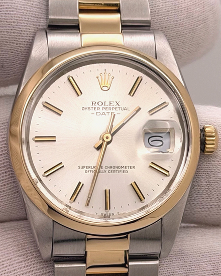 1987 Rolex Oyster Perpetual Date 34MM Silver Dial Two-Tone Oyster Bracelet (15003)