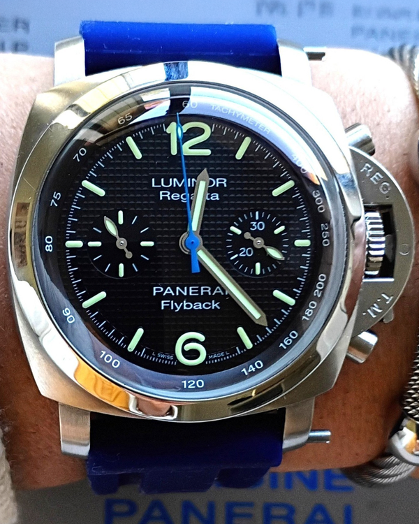 Panerai Luminor 1950 Flyback Regatta L. E. 44MM Black Dial Leather Strap (PAM00253)