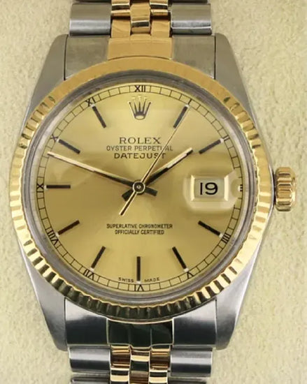 1987 Rolex Datejust 36MM Champagne Dial Two-Tone Jubilee Bracelet (16013)