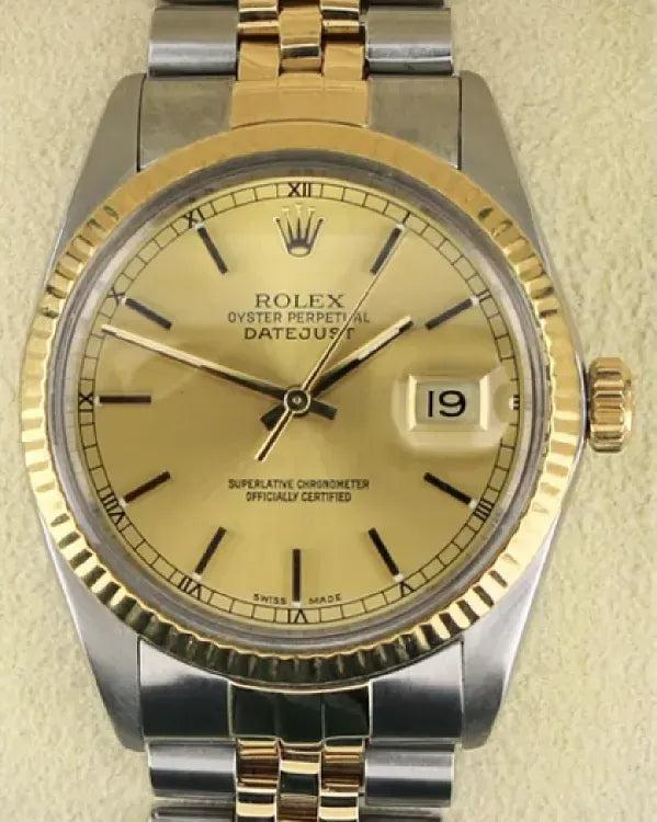1987 Rolex Datejust 36MM Champagne Dial Two-Tone Jubilee Bracelet (16013)