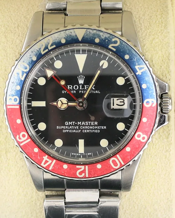 1969 Rolex GMT-Master "Faded Pepsi" 40MM Black Dial Oyster Bracelet (1675)