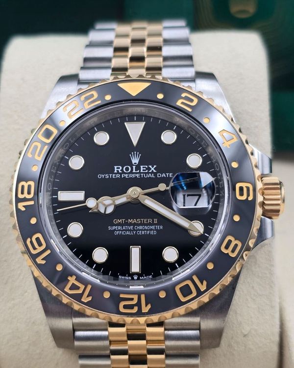 2025 Rolex GMT-Master II "Bumblebee" 40MM Black Dial Two-Tone Jubilee Bracelet (126713GRNR)