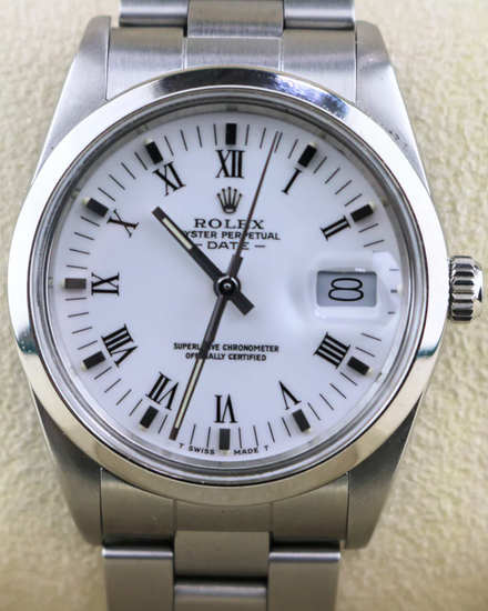 1988 (R Serial) Rolex Oyster Perpetual 34MM White Dial Oyster Bracelet (15000)
