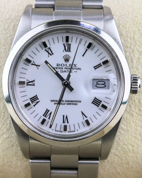 1988 (R Serial) Rolex Oyster Perpetual 34MM White Dial Oyster Bracelet (15000)