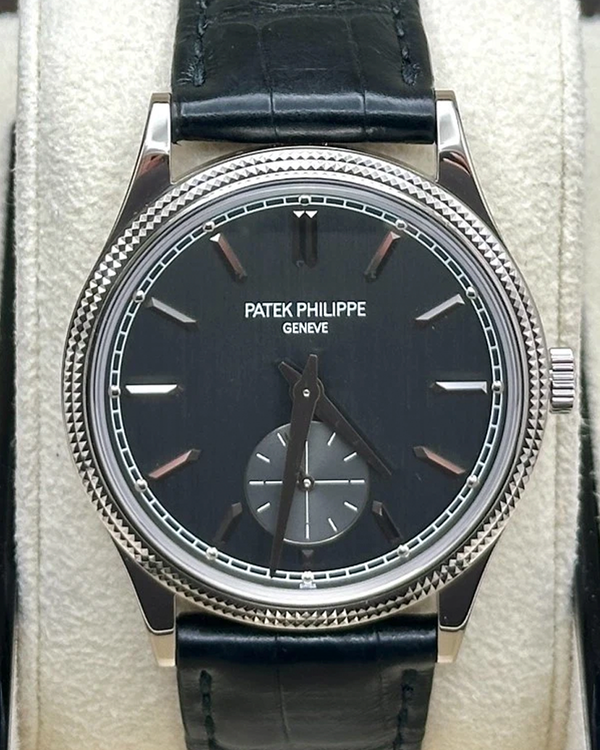 2022 Patek Philippe Calatrava 39MM Anthracite Dial Leather Strap (6119G-001)