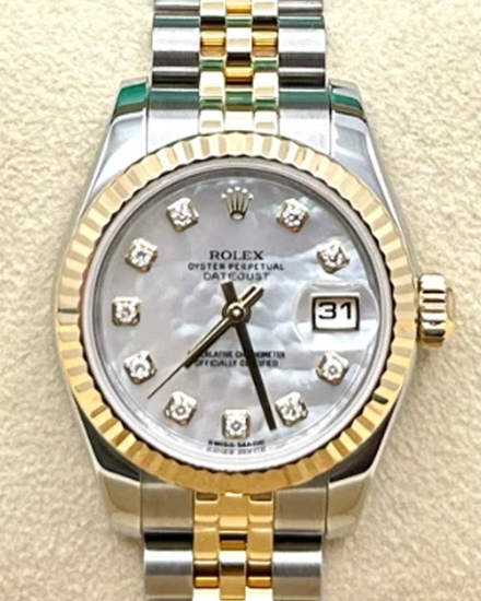 2014 Rolex Lady-Datejust 26MM Mother of Pearl Dial Two-Tone Jubilee Bracelet (179173)