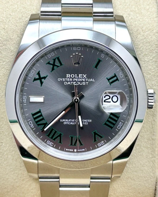2022 Rolex Datejust "Wimbledon" 41MM Slate Dial Oyster Bracelet (126300)