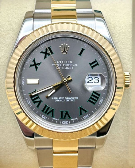 2011 Rolex Datejust II "Wimbledon" 41MM Slate Dial Two-Tone Oyster Bracelet (116333)