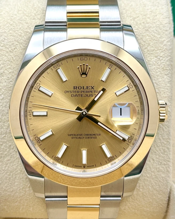 2024 Rolex Datejust 41MM Champagne Dial Two-Tone Oyster Bracelet (126303)