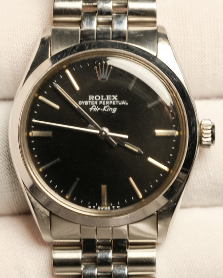 No Reserve - 1981 Rolex Air-King 34MM Black Dial Jubilee Bracelet (5500)