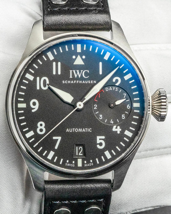 2024 IWC Schaffhausen Pilot 46.2MM Black Dial Leather Strap (IW501001)