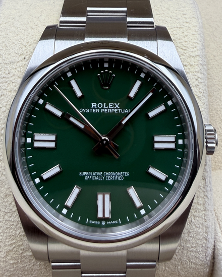 2024 Rolex Oyster Perpetual 41MM Green Dial Oyster Bracelet (124300)