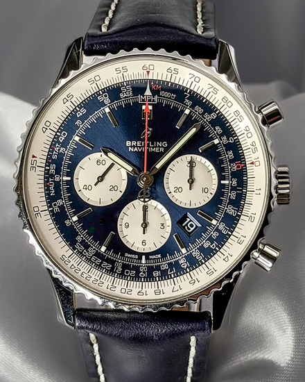 2021 Breitling Navitimer B01 Chronograph 46MM Blue Dial Leather Strap (AB0127)
