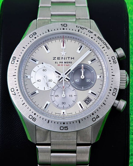 No Reserve - 2025 Zenith Chronomaster Sport 41MM Silver Dial Titanium Bracelet (95.3100.3600/39.M3100)