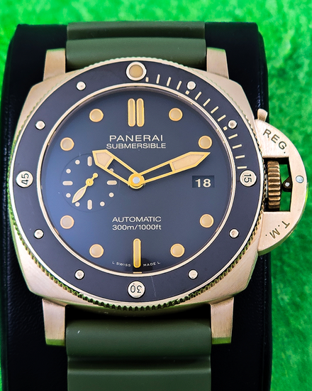 2020 Panerai Submersible Bronzo 47MM Brown Dial Rubber Strap (PAM00968)