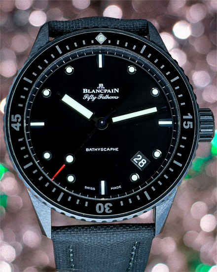 2021 Blancpain Fifty Fathoms Bathyscape 43MM Black Dial Textile Strap (5000-0130-B52A)