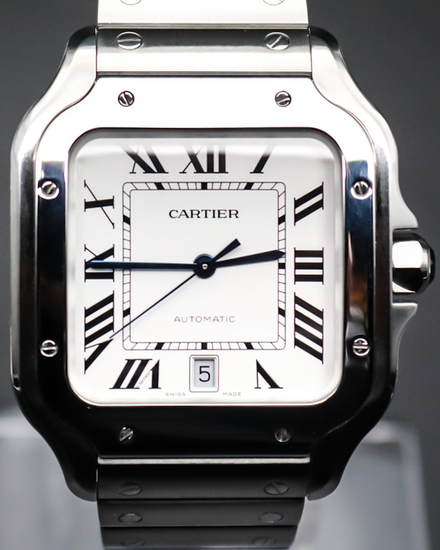 2023 Cartier Santos De Cartier 39.8MM White Dial Steel Bracelet (WSSA0018)