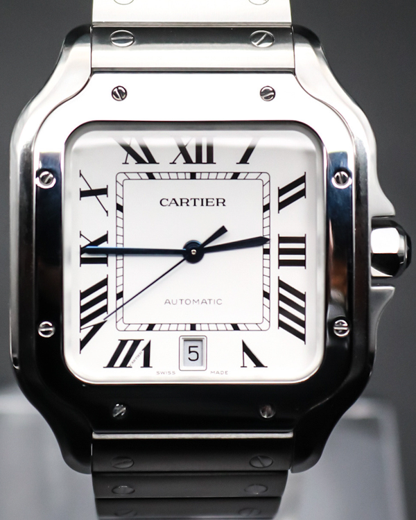 2023 Cartier Santos De Cartier 39.8MM White Dial Steel Bracelet (WSSA0018)
